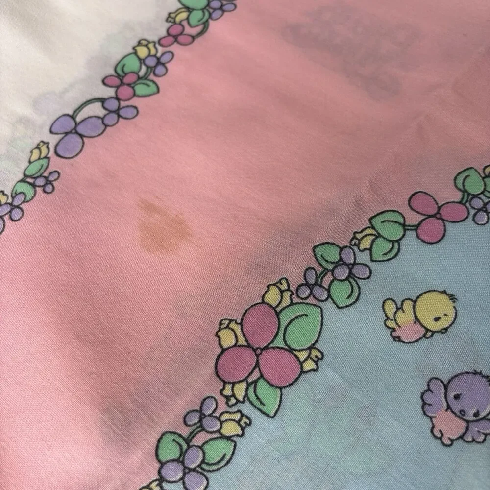 Vintage Precious Moments Pillow Case Goose Springmaid Ruffle Standard